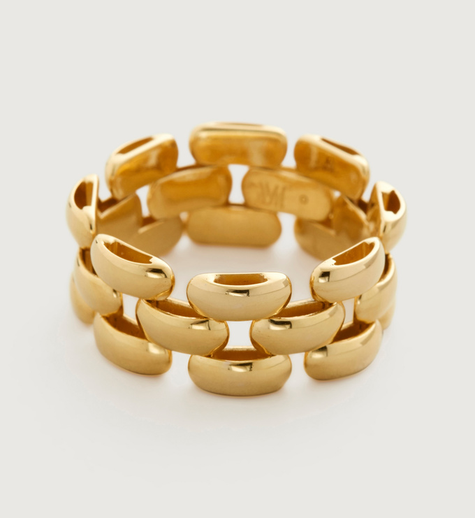 Gold Vermeil Doina Chain Ring - No stone - Monica Vinader