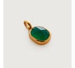 Gold Vermeil Siren Medium Bezel Pendant Charm - Green Onyx - Monica Vinader