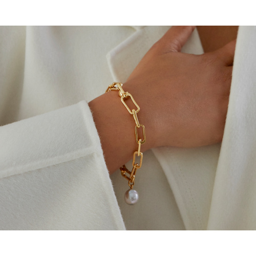 Alternate view of Gold Vermeil Alta Capture Charm Bracelet - Monica Vinader