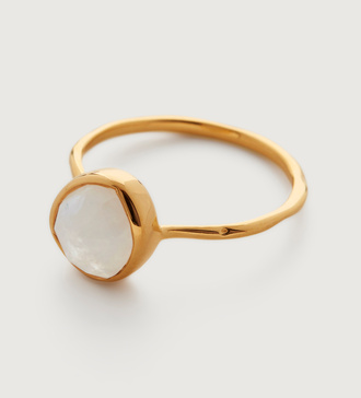 Gold Vermeil Siren Stacking Ring - Moonstone - Monica Vinader