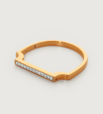 Gold Vermeil Signature Thin Diamond Ring - Diamond - Monica Vinader