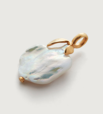 Gold Vermeil Keshi Pearl Pendant Charm - Pearl - Monica Vinader