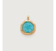 Gold Vermeil St Christopher Pendant Charm - Turquoise - Monica Vinader