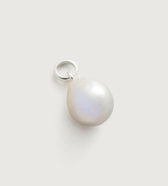 Sterling Silver Nura Baroque Pearl Pendant Charm - Pearl - Monica Vinader