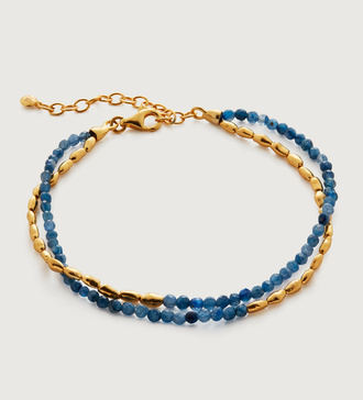 Gold Vermeil Mini Nugget Gemstone Beaded Bracelet - Kyanite - Monica Vinader