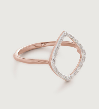 Rose Gold Vermeil Riva Diamond Hoop Ring - Diamond - Monica Vinader