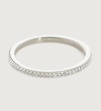 Sterling Silver Skinny Eternity Ring - Diamond - Monica Vinader