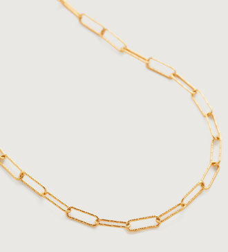 Gold Vermeil Alta Textured Chain Necklace Adjustable 46cm/18" - Monica Vinader