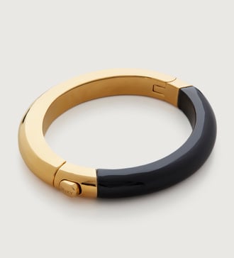 Gold Vermeil Kate Young Gemstone Bangle - Black Onyx - Monica Vinader