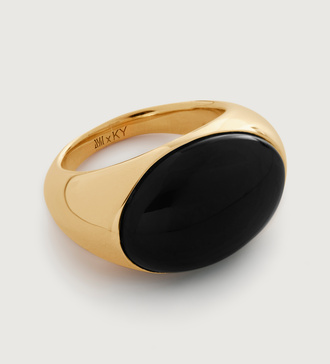 Gold Vermeil Kate Young Gemstone  Ring - Black Onyx - Monica Vinader