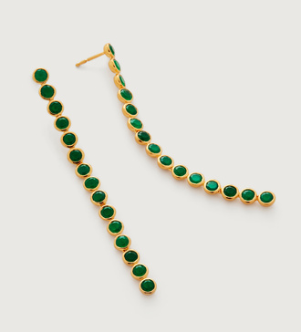 Gold Vermeil Kate Young Gemstone Cocktail Earrings - Green Onyx - Monica Vinader