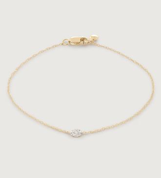 Gold Diamond Marquise Chain Bracelet - Diamond - Monica Vinader