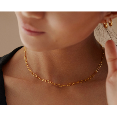 Alternate view of Gold Vermeil Alta Textured Chain Necklace Adjustable 46cm/18' - Monica Vinader