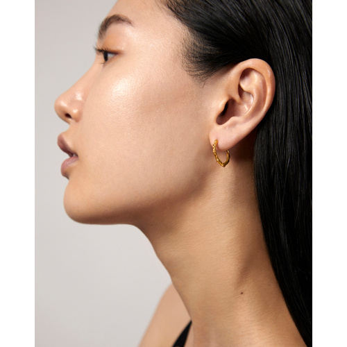 Alternate view of Gold Vermeil Siren Muse Ripple Small Hoop Earrings - Monica Vinader