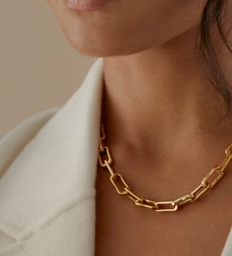 Alternate view of Gold Vermeil Alta Capture Charm Necklace Adjustable 48cm/19' - Monica Vinader