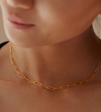 Alternate view of Gold Vermeil Alta Textured Chain Necklace Adjustable 46cm/18' - Monica Vinader