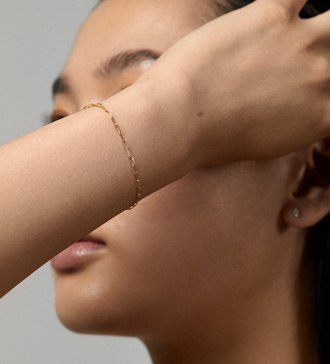 Alternate view of Gold Paperclip Chain Bracelet - Monica Vinader