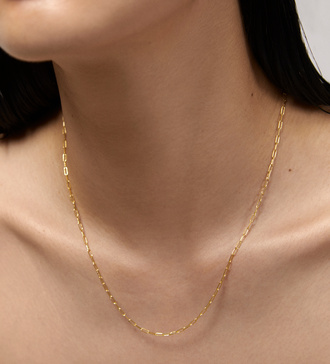 Alternate view of Gold Paperclip Chain Necklace Adjustable 46cm/18' - Monica Vinader