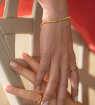 Alternate view of Gold Vermeil Heirloom Woven Fine Chain Bracelet - Monica Vinader