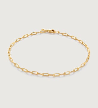 Gold Vermeil Mini Paperclip Chain Bracelet  - Monica Vinader