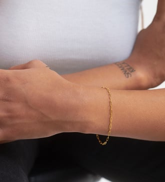 Alternate view of Gold Vermeil Mini Paperclip Chain Bracelet - Monica Vinader