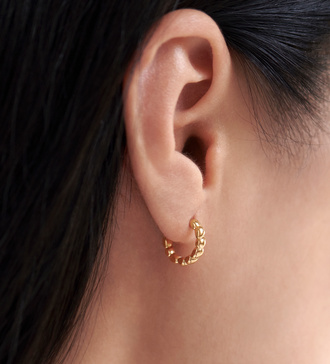 Alternate view of Gold Vermeil Nura Teardrop Huggie Earrings - Monica Vinader