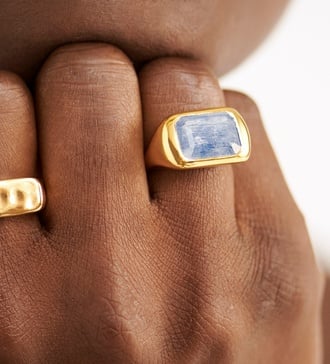 Alternate view of Gold Vermeil Power Cocktail Ring - Kyanite - Monica Vinader