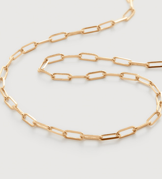 Gold Paperclip Chain Necklace Adjustable 46cm/18' -  - Monica Vinader