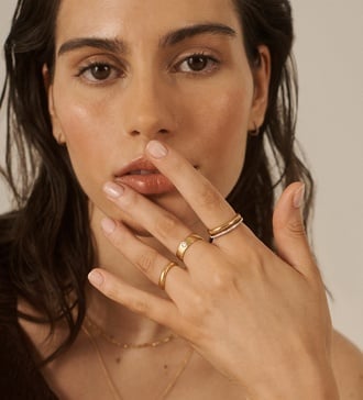 Alternate view of Gold Vermeil Nura Reef Stacking Ring - Monica Vinader