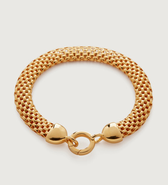 Gold Vermeil Heirloom Woven Wide Chain Bracelet - Monica Vinader