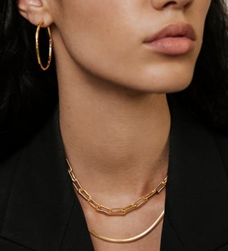 Alternate view of Gold Vermeil Siren Muse Large Hoop Earrings - Monica Vinader