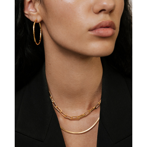 Alternate view of Gold Vermeil Siren Muse Large Hoop Earrings - Monica Vinader