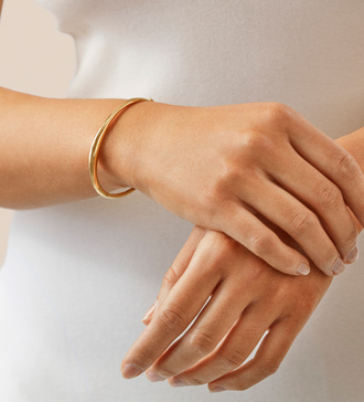 Alternate view of Gold Vermeil Nura Reef Thin Bangle - Monica Vinader