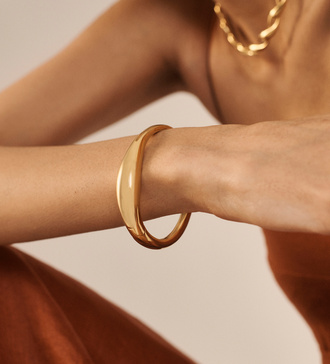 Alternate view of Gold Vermeil Nura Reef Wide Bangle - Monica Vinader