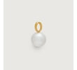 Gold Vermeil Nura Round Pearl Pendant Charm - Pearl - Monica Vinader