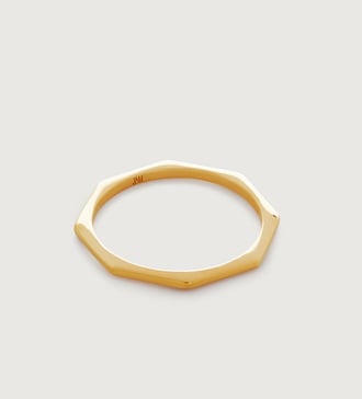 Gold Vermeil Octagon Stacking Ring - Monica Vinader