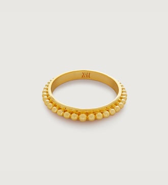 Gold Vermeil Deia Beaded Stacking Ring - Monica Vinader