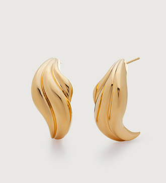 Gold Vermeil Swirl Bold Stud Earrings - Monica Vinader