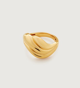 Gold Vermeil Swirl Ring - Monica Vinader