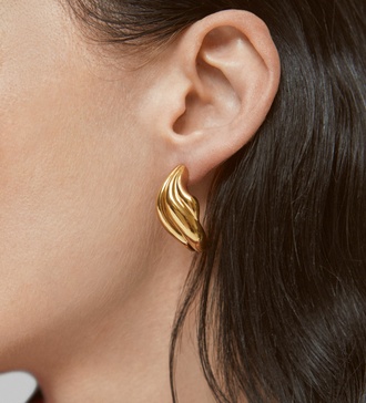 Alternate view of Gold Vermeil Swirl Bold Stud Earrings - Monica Vinader