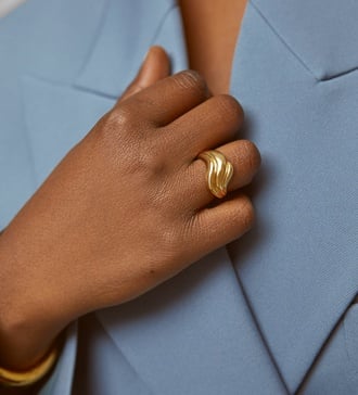 Alternate view of Gold Vermeil Swirl Ring - Monica Vinader