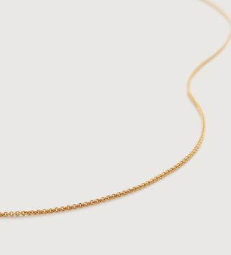 Gold Vermeil Fine Chain Necklace Adjustable 56cm/22' - Monica Vinader