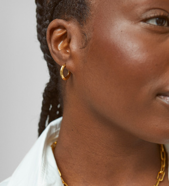 Alternate view of Gold Vermeil Power Small Hoop Earrings - Monica Vinader