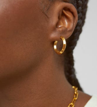 Alternate view of Gold Vermeil Power Medium Hoop Earrings - Monica Vinader