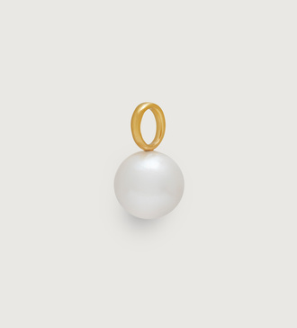 Gold Vermeil Nura Round Pearl Pendant Charm - Pearl - Monica Vinader