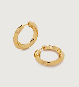 Gold Vermeil Power Medium Hoop Earrings - Monica Vinader