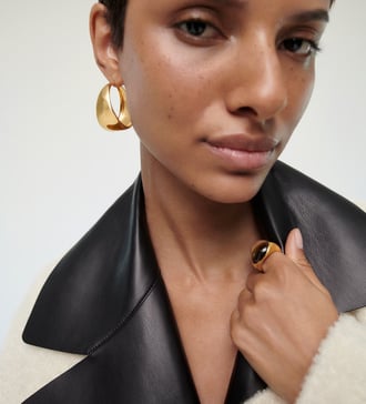 Alternate view of Gold Vermeil Kate Young Large Hoop Earrings - Monica Vinader