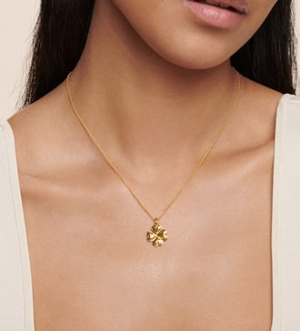 Alternate view of Gold Vermeil Clover Pendant Charm - Monica Vinader