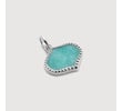 Sterling Silver Lotus Gemstone Pendant Charm - Amazonite - Monica Vinader