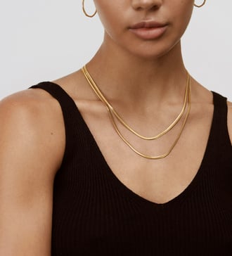 Alternate view of Gold Vermeil Snake Chain Necklace 46cm/18' - Monica Vinader